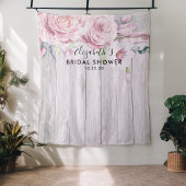 ウェディングシャワー フォトバックドロップ 花 ラスティック ウッド タペストリー