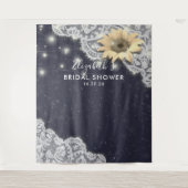 ウェディングシャワー フォトブース背景 ライト付きレースのひまわり タペストリー (正面)