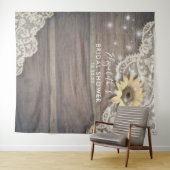 ウェディングシャワー フォトブース背景 ランジェリーのひまわり 木材 タペストリー (インサイチュ(横))