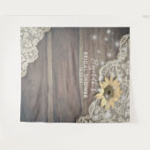 ウェディングシャワー フォトブース背景 ランジェリーのひまわり 木材 タペストリー (正面(横))