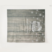 ウェディングシャワー フォトブース背景 木製 メイソンジャー ライト タペストリー (正面(横))