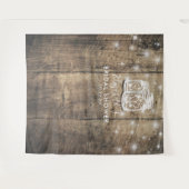 ウェディングシャワー フォトブース背景 木製 メイソンジャー ライト タペストリー (正面(横))