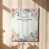 ウェディングシャワー フォトブース背景 水彩花 タペストリー