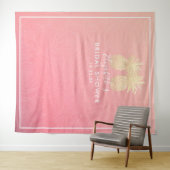 ウェディングシャワー フォトブース ゴールド パイナップル カップル タペストリー (インサイチュ(横))