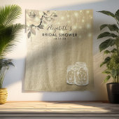 ウェディングシャワー フォトブース ゴールド フローラル メイソンジャー タペストリー