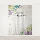 ウェディングシャワー フォトブース 背景 シックな木製の装飾 タペストリー (正面)