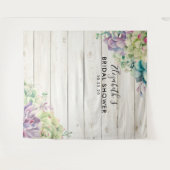 ウェディングシャワー フォトブース 背景 シックな木製の succulent タペストリー (正面(横))