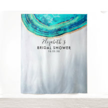 ウェディングシャワー フォトブース 背景 ティール ゴールド アゲート 地質学的岩石