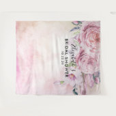 ウェディングシャワー フォトブース 背景 ボーホー フラワー フェザー タペストリー (正面(横))