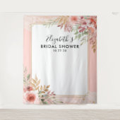 ウェディングシャワー フォトブース 背景 モダン エレガント 花 タペストリー (正面)