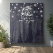 ウェディングシャワー フォトブース 背景 木製 メイソンジャー ライト タペストリー