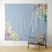 ウェディングシャワー フォトブース 背景 水彩 多肉植物 タペストリー (インサイチュ(横))