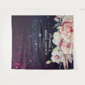 ウェディングシャワー フォトブース 背景 花 紫 ライト タペストリー (正面(横))