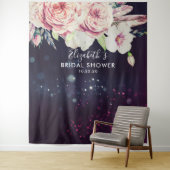 ウェディングシャワー フォトブース 背景 花 紫 ライト タペストリー (インサイチュ)