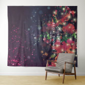 ウェディングシャワー フォトブース 花の背景 ストリングライト タペストリー (インサイチュ(横))