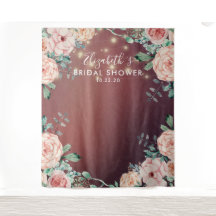 ウェディングシャワー フォトブース 花の背景 ストリングライト