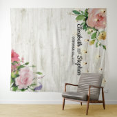 ウェディングシャワー フォトブース 花 木製 ライト タペストリー (インサイチュ(横))