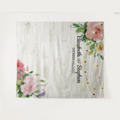 ウェディングシャワー フォトブース 花 木製 ライト タペストリー (正面(横))