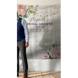 ウェディングシャワー フォトブース 花 木製 ライト タペストリー