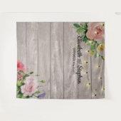 ウェディングシャワー フォトブース 花 木製 ライト タペストリー (正面(横))