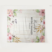 ウェディングシャワー フォトブース 花 縦格子 木 タペストリー (正面(横))