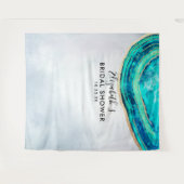 ウェディングシャワー フォト 背景 ティール ゴールド アゲート 地質図 タペストリー (正面(横))