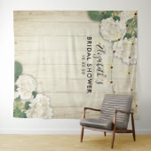 ウェディングシャワー フォト 背景 ハイドランジア ライト ウッド タペストリー (インサイチュ(横))