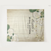 ウェディングシャワー フォト 背景 ハイドランジア ライト ウッド タペストリー (正面(横))