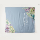 ウェディングシャワー フォト 背景 水彩の多肉植物 タペストリー (正面(横))