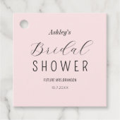 ウェディングシャワー ブラッシュピンク ミニマル フェイバータグ (正面)