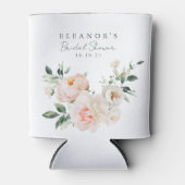 ウェディングシャワー ブラッシュピンク 水彩 牡丹 花 缶クーラー (正面)