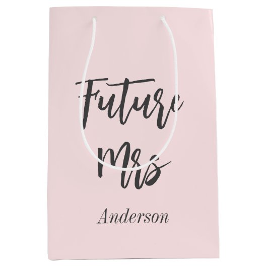 ウェディングシャワー ブルッシュピンク 将来のミセス ギフトバッグ (正面)