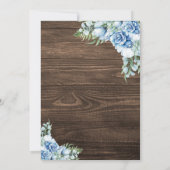 ウェディングシャワー ブルーカウガールブーツ 花 フラワーラスティック 招待状 (裏面)