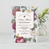 ウェディングシャワー ブルーム フラワーバタフライ ヴィンテージ 招待状 (スタンド正面)