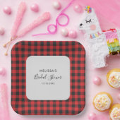 ウェディングシャワー プライド ブラック レッド バッファロープライド ルスティック ペーパープレート (パーティー)