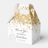 ウェディングシャワー ホワイトゴールド グリッター ドレス ありがとう フェイバーボックス (裏面サイド)