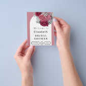 ウェディングシャワー ボヘミアンフラワーアーチ エレガントポスター チラシ (手)