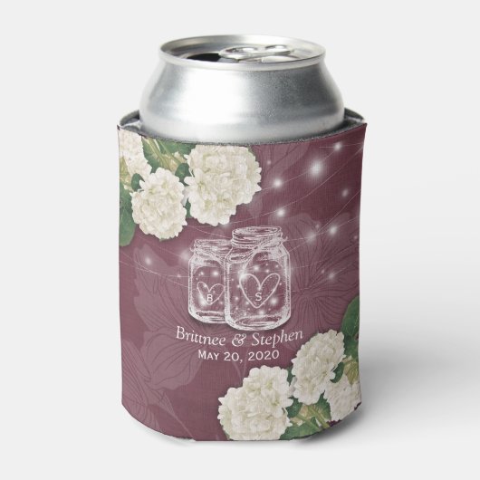 ウェディングシャワー マーソンジャー ハイドランジア ストリングライト 缶クーラー (缶正面)