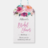 ウェディングシャワー モダン ウォーターカラー フラワー 感謝の気持ち ギフトタグ (正面)
