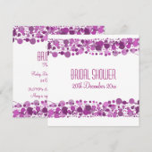 ウェディングシャワー モダン ドット パープル 招待状 (正面/裏面)