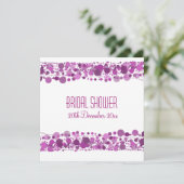 ウェディングシャワー モダン ドット パープル 招待状 (スタンド正面)