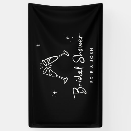 ウェディングシャワー モダン ナチュラル エレガント 手書き 横断幕 (縦)