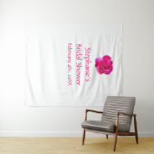 ウェディングシャワー モノグラム 名前 ピンク ローズ ホワイト クール タペストリー (インサイチュ(横))