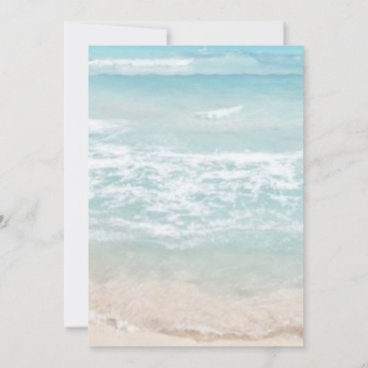 ウェディングシャワー |モノグラモダンムビーチ結婚式 招待状 (裏面)