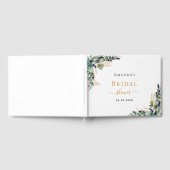 ウェディングシャワー ユーカリのグリーンとラベンダー ゲストブック (全面)