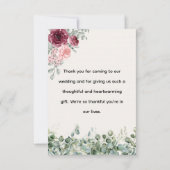 ウェディングシャワー　ユーカリの花束 サンキューカード (裏面)