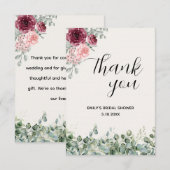 ウェディングシャワー　ユーカリの花束 サンキューカード (正面/裏面)
