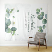 ウェディングシャワー ユーカリグリーン モダン植物 タペストリー (インサイチュ(横))
