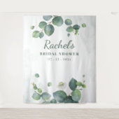 ウェディングシャワー ユーカリグリーン モダン植物 タペストリー (正面)