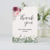 ウェディングシャワー ユーカリ フラワーズ サンキューカード (スタンド正面)